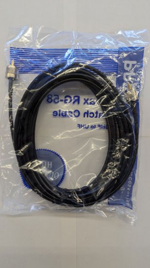 20Ft RG-58A/U Double Shield Cable, PL-259 UHF Plug/Plug
