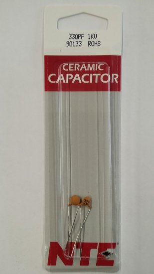 330pf/0.33nf/0.00033uf 1000V Ceramic Disc Capacitor (2Pk)