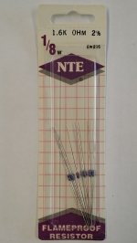 1.6K Ohm, 1/8W, 2% Metal Film Flameproof Resistor (6Pk)