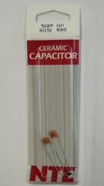 560pf/0.56nf/0.00056uf 1000V Ceramic Disc Capacitor (2Pk)