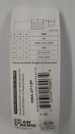 SMA Bulkhead Jack 3-Piece Crimp RG-174/U RG-316/U (Gold)