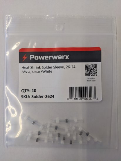 Heat Shrink Solder Sleeve Butt Connectors 26-24Awg 10Pk