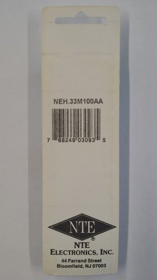 0.33uf 100V Axial Lead Electrolytic Capacitor
