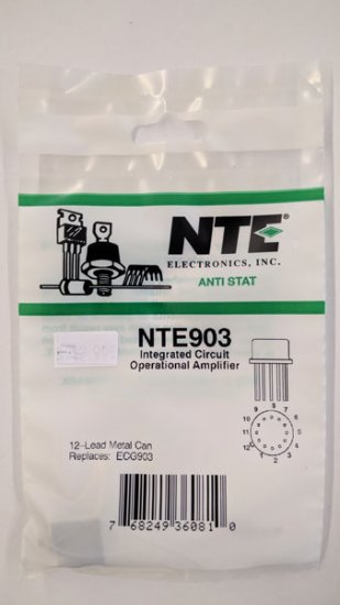 NTE903 IC, Operational Amplifier, 12-Lead TO-5 Metal Can