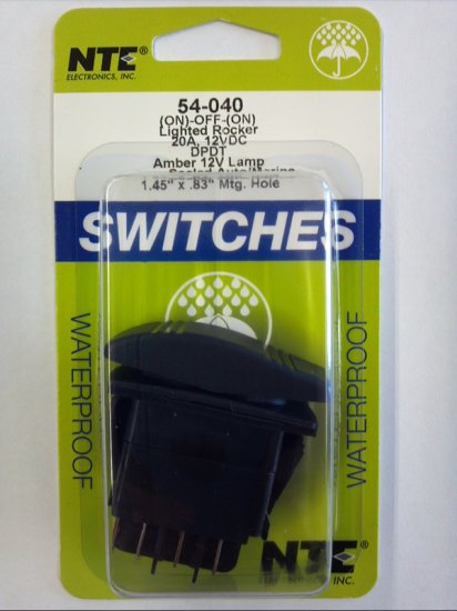 Amber 12V Inc Lighted DPDT (On)-Off-(On) 12V 20A