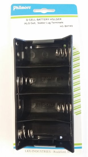 4 "D" Battery Holder (Solder Lug)