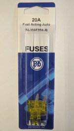 20 Amp Yellow (ATM) Mini-Blade Fuse 32V (5Pk) Fast Acting