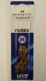 5 Amp Tan (ATM) Lighted Mini-Blade Fuse 32V (5Pk) Fast Acting
