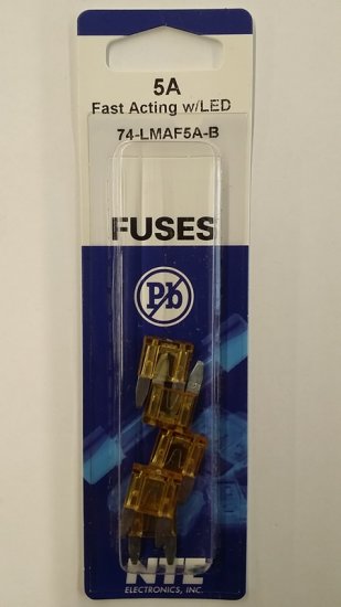 5 Amp Tan (ATM) Lighted Mini-Blade Fuse 32V (5Pk) Fast Acting