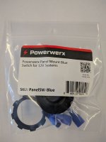 Powerwerx Panel Mount Blue Switch On-Off SPST 15A 12VDC