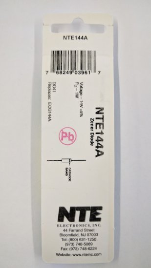 NTE144A Zener Diode (2Pk) 14V 1Watt