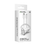 17W High-Power Dual USB Car Charger, 3Ft USB-C Cable, White
