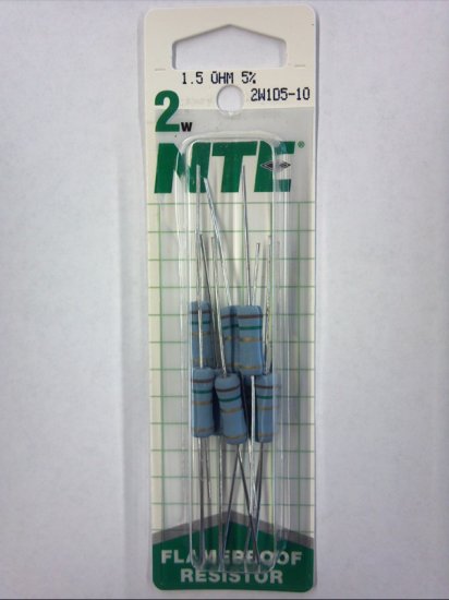 1.5 Ohm 2 Watt Metal Oxide Film Resistor (10Pk) 5% Tolerance