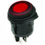 Red110VACNeon RoundRocker DPST On-None-Off 125V 16A