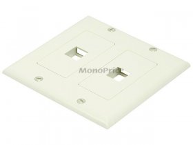 2-Gang Wall Plate for Keystone, 2 Hole - Ivory