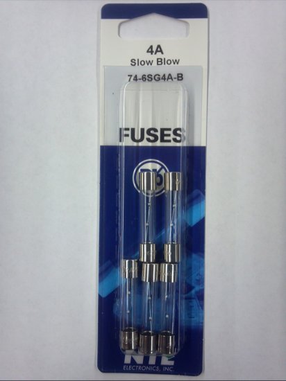 4 Amp (MDL) Glass Fuse (5Pk) Slow Blow 6x30mm