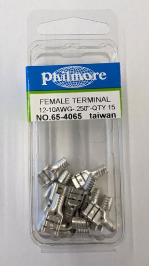 Quick Connect Female Non-Insulated 12-10Awg 0.250" (15Pk)