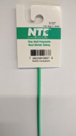 3/32" Green 48" Thin Wall 2:1 Polyolefin Heat Shrink Tubing
