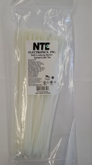 Cable Tie 11 inch 50Lbs (100Pk) Natural/White