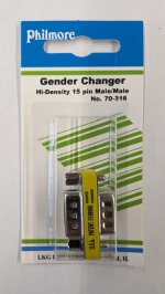 HD15M to HD15M Low Profile Gender Changer