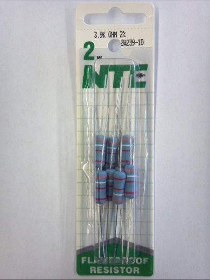 3.9K Ohm 2 Watt Metal Oxide Film Resistor (10Pk) 2% Tolerance