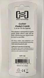 Guitar Pedal Crank, 1/4 in TS to Same, Offset Placement