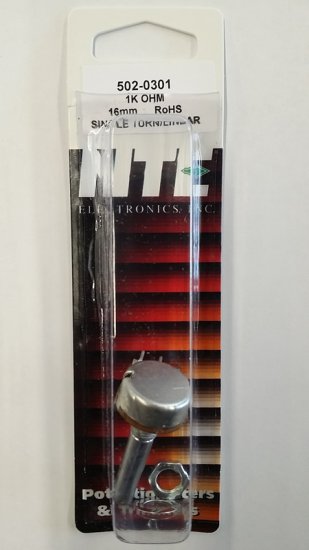 1K Linear Taper Pot 0.2W (16mm) Combo Terminals 30mm Shaft