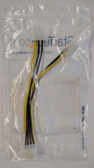 6in 4 Pin to 8 Pin EPS Power Adapter with LP4 - F/M