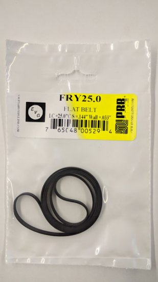 FRY25.0 Flat Rubber Belt 25.0\" IC, .144\" CS, .033\" WallThickness