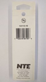 100 Ohm 1 Watt Metal Oxide Film Resistor (10Pk) 2% Tolerance