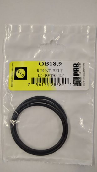 OB18.9 Round Rubber Belt 18.9\" IC, .103\" Cross Section