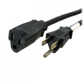 3Ft 16AWG Power Cord Extension - NEMA 5-15R to NEMA 5-15P