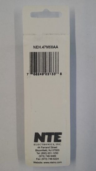 0.47uf 50V Axial Lead Electrolytic Capacitor