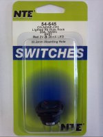 12VDC Red LED Round Rocker SPST On-None-Off 20A