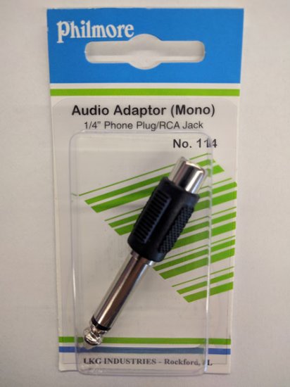 RCA Jack to 1/4" Mono Plug Adapter