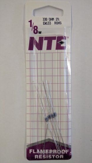 330 Ohm, 1/8W, 2% Metal Film Flameproof Resistor (6Pk)