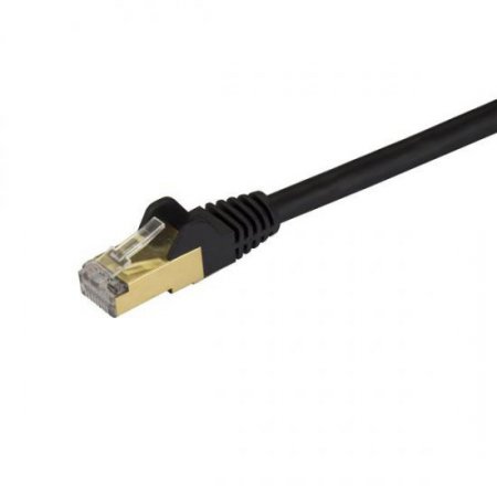 1Ft (0.3m) Snagless CAT6A STP 26Awg Patch Cable 500MHz - Black
