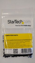 6-32, 5/16in Long Black Metal Computer Case Thumbscrew Pkg of 50