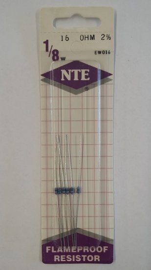 16 Ohm, 1/8W, 2% Metal Film Flameproof Resistor (6Pk)