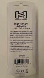 Right-angle Adaptor 1/4in TRS to Same