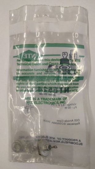 NTE5249A Zener Diode 8.2V 50W, DO-5 Anode Case