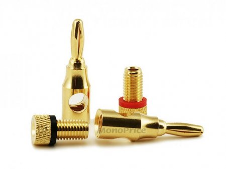 Banana Plugs Open Screw Type (Gold) Red/Black (1Pair)