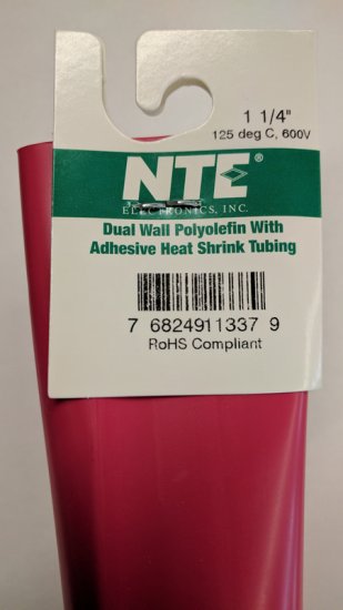 1.25" Red 48" Dual Wall 3:1 Polyolefin Heat Shrink w/Adhesive