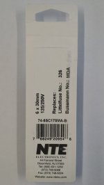 0.175 Amp (175mA) MDA Ceramic Fuse (5Pk) Slow Blow 6x30mm NTE