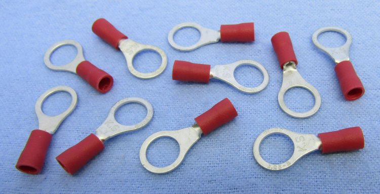 Ring Terminal Insulated 22-18Awg 5/16\" Stud (10Pk) Red Vinyl