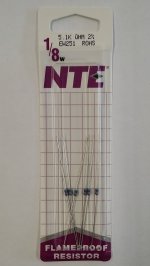 5.1K Ohm, 1/8W, 2% Metal Film Flameproof Resistor (6Pk)