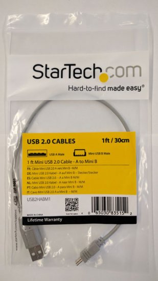 1 ft Mini USB 2.0 Cable - A to Mini B - M/M