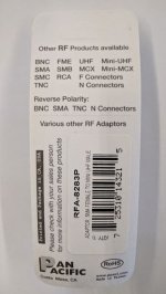 SMA Jack to Mini-UHF Plug Adapter