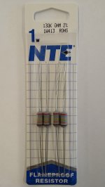 130K Ohm 1 Watt Metal Oxide Film Resistor (4Pk) 2% Tolerance
