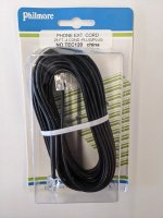 25Ft Black Phone Cable, RJ11 (6P4C) Reverse for Voice